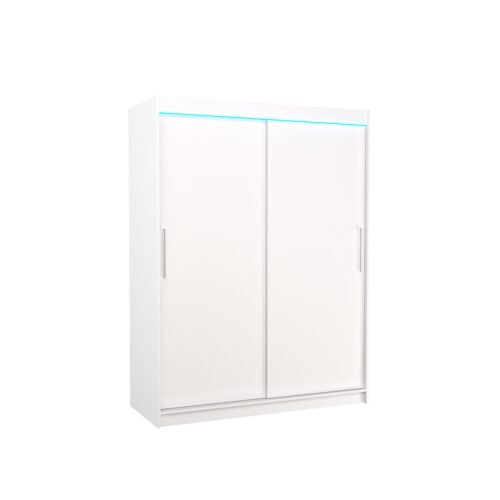 Sliding wardrobe with LED lighting DENVER 150 white ADRK