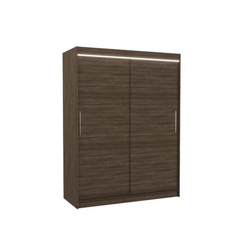 Sliding wardrobe with LED lighting DENVER 150 Chocolate ADRK
