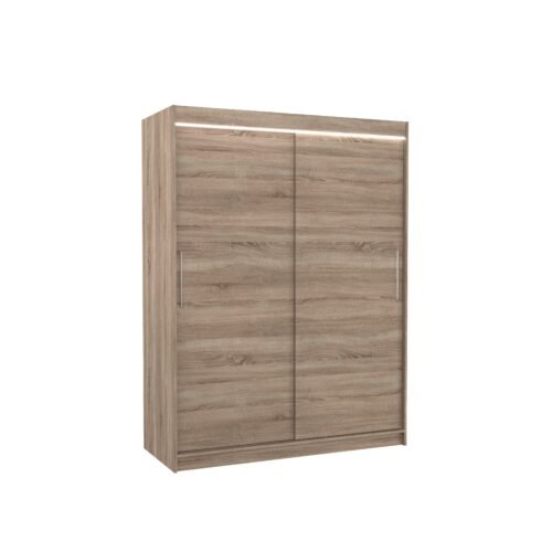 Sliding wardrobe with LED lighting DENVER 150 Truffle ADRK