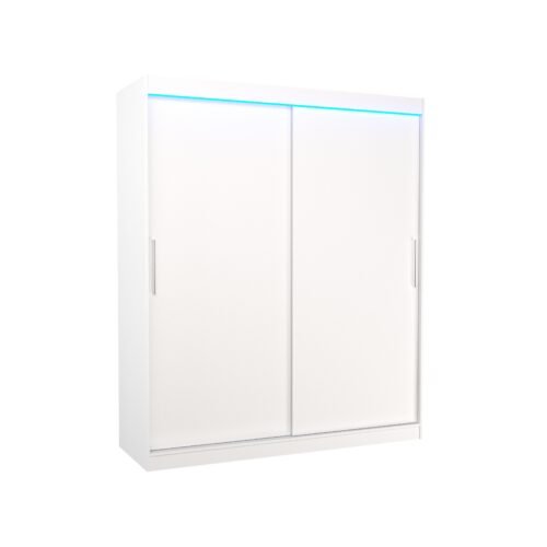 Sliding wardrobe with LED lighting LINCOLN 180 white ADRK