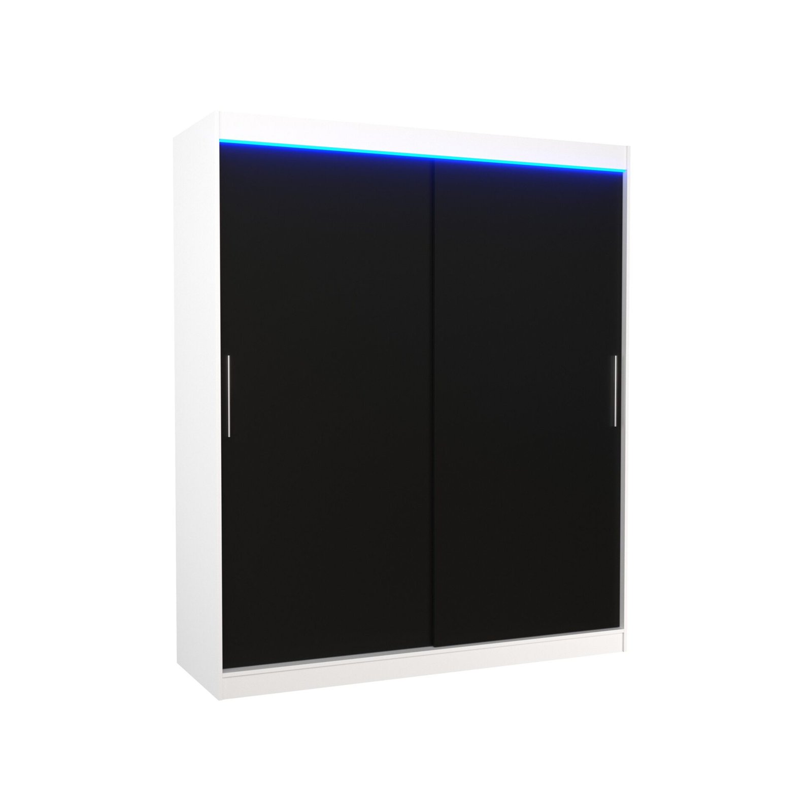 Sliding wardrobe with LED lighting LINCOLN 180 white/black ADRK