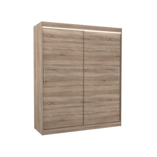 Sliding wardrobe with LED lighting LINCOLN 180 Truffle ADRK