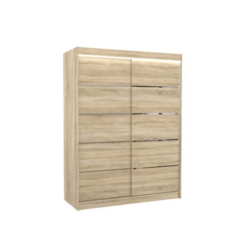 Sliding wardrobe with LED lighting LUFT 150 Sonoma ADRK