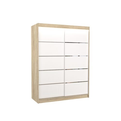 Sliding wardrobe with LED lighting LUFT 150 Sonoma/White ADRK