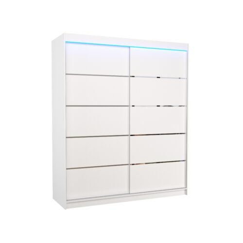 Sliding wardrobe with LED lighting SPECTRA 180 white ADRK