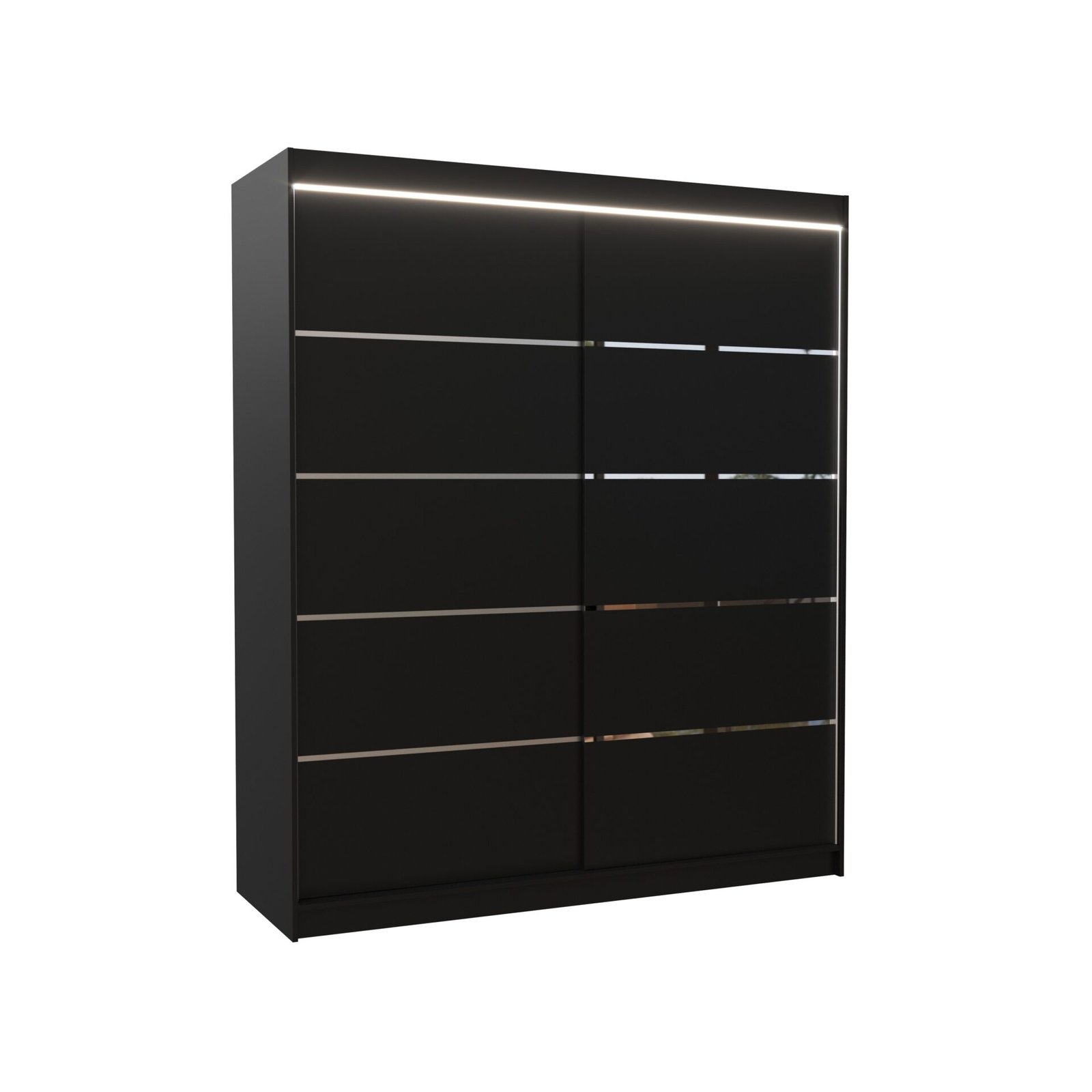 Sliding wardrobe with LED lighting SPECTRA 180 black ADRK