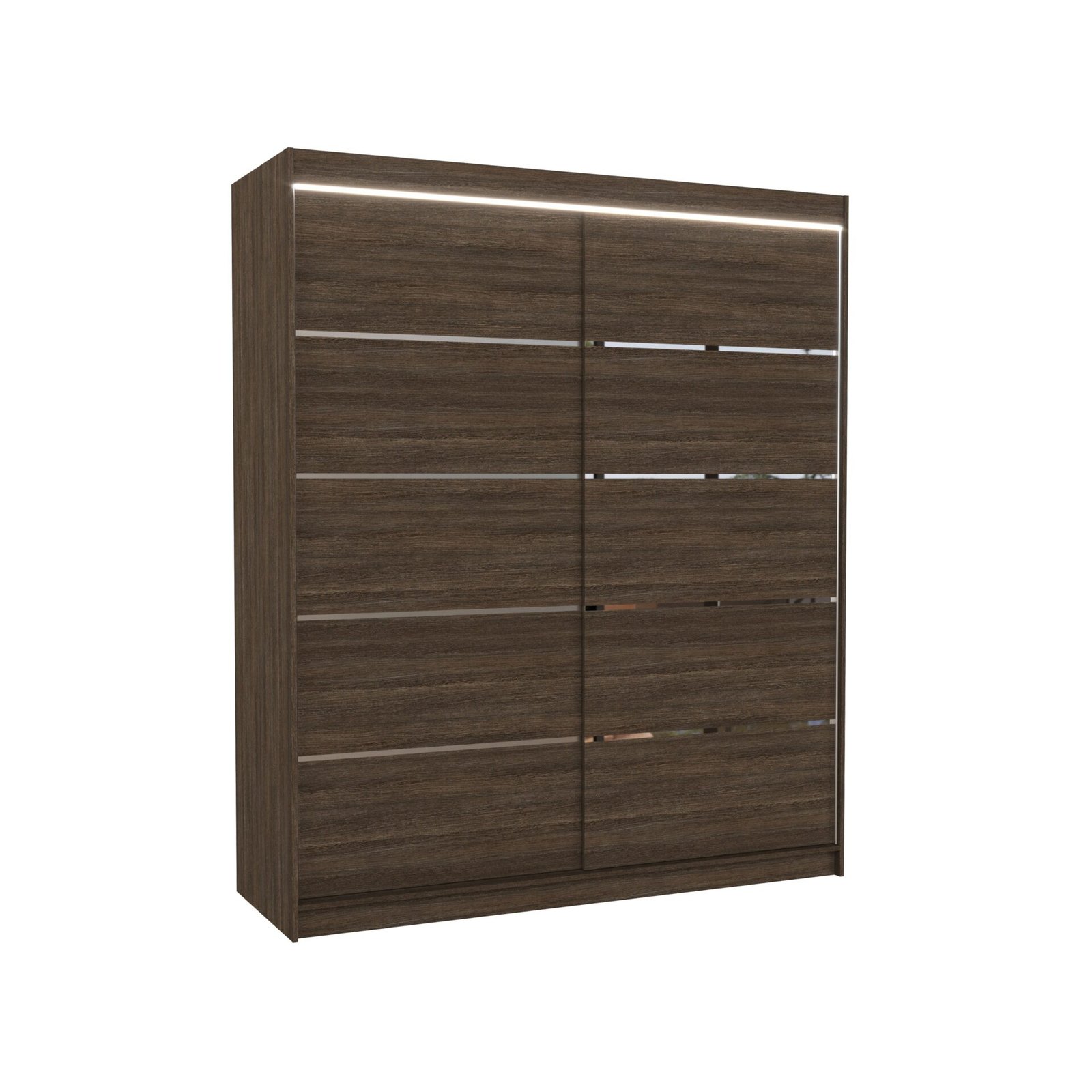 Sliding wardrobe with LED lighting SPECTRA 180 Chocolate ADRK