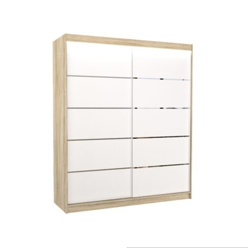 Sliding wardrobe with LED lighting SPECTRA 180 Sonoma/White ADRK