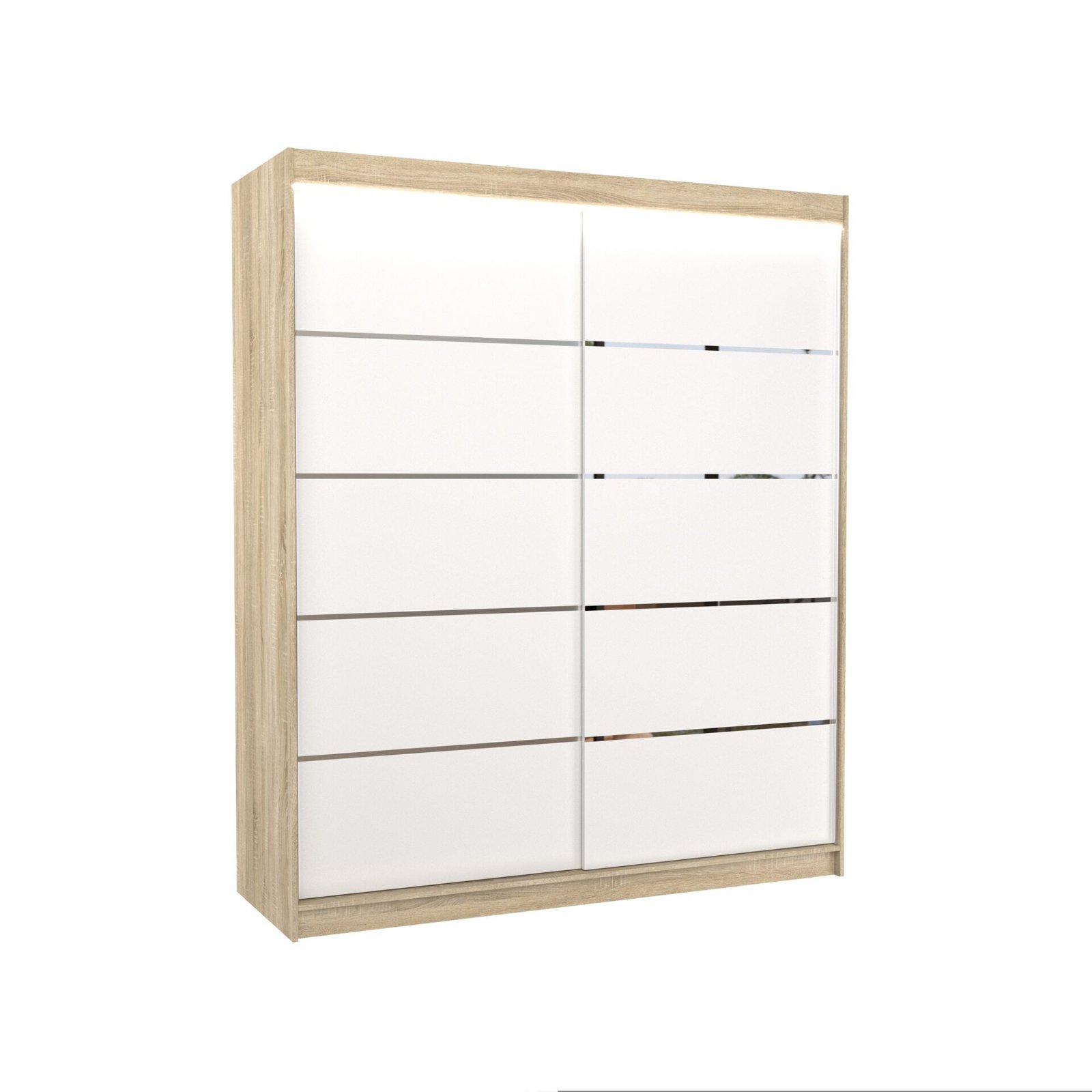 Sliding wardrobe with LED lighting SPECTRA 180 Sonoma/White ADRK