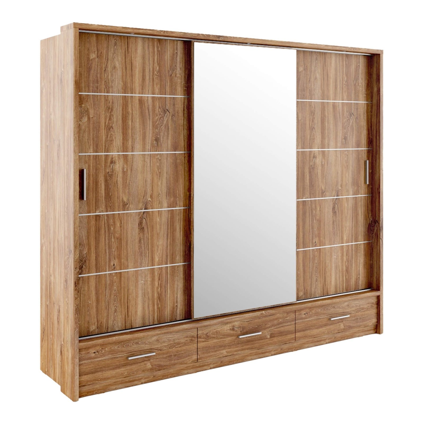 ARTI AR-01P sliding wardrobe with lighting – Stirling oak