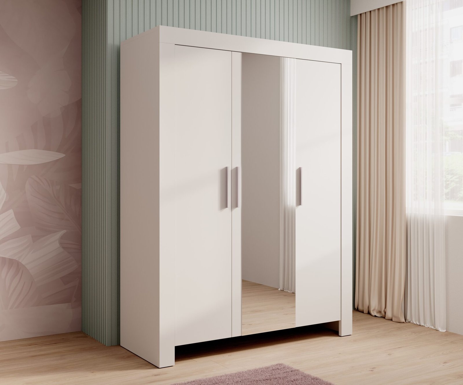 CESIRO white ADRK three-door wardrobe - Image 3