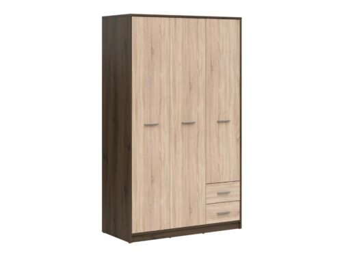 Three-door wardrobe with two drawers NEPO PLUS 118 cm, noble oak/sonoma oak