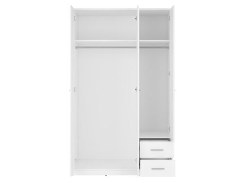 Three-door wardrobe with two drawers NEPO PLUS 118.5 cm white