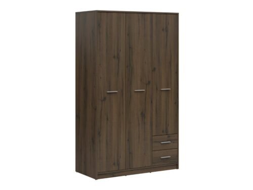 Three-door wardrobe with two drawers NEPO PLUS 118 cm, noble oak