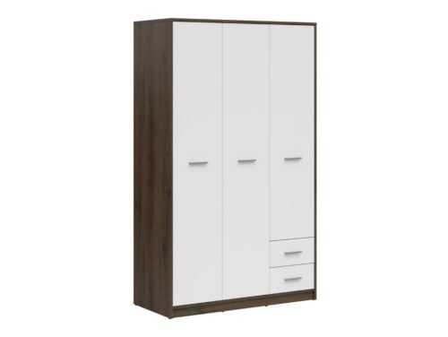 Three-door wardrobe with two drawers NEPO PLUS 118 cm, noble oak/white