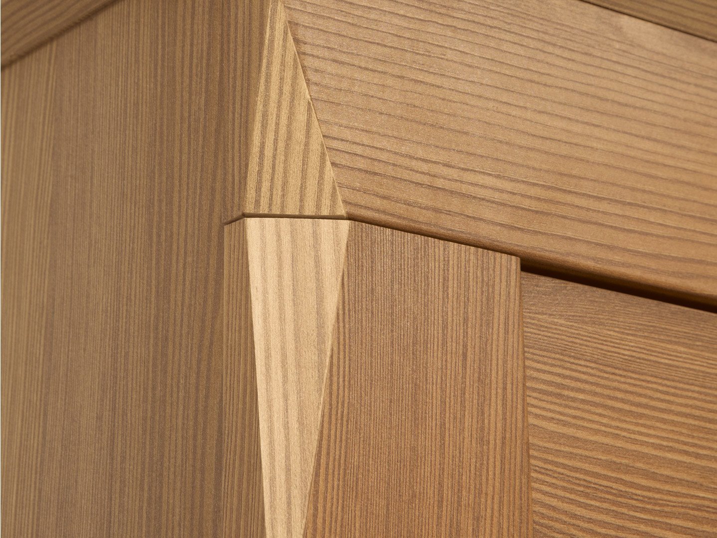 BERGEN three-door wardrobe with mirror and two drawers, 144 cm, golden Sibiu larch color