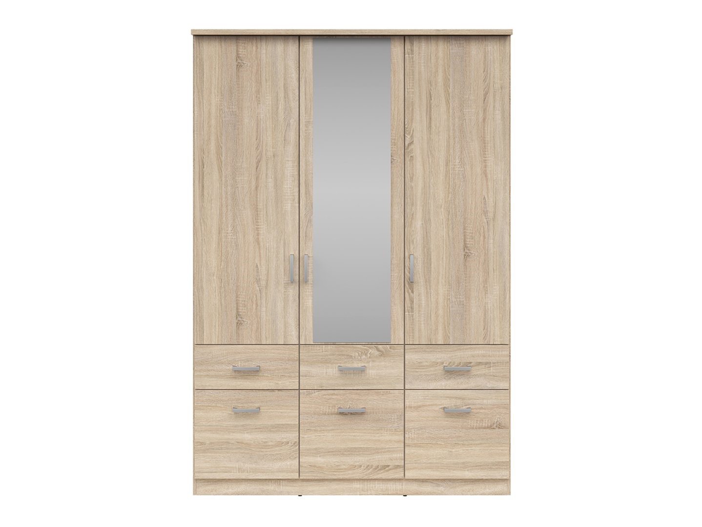 Three-door wardrobe with six drawers BRANDO 3, Sonoma oak/textile - Image 2