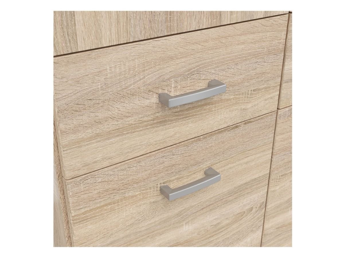 Three-door wardrobe with six drawers BRANDO 3, Sonoma oak/textile - Image 4