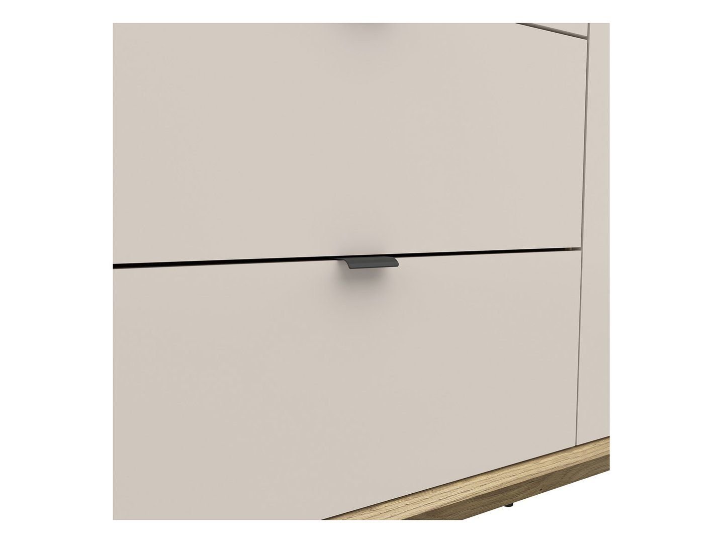 DALVA three-door wardrobe with drawers 180 cm, pinkish purple/cashmere oak - Image 3