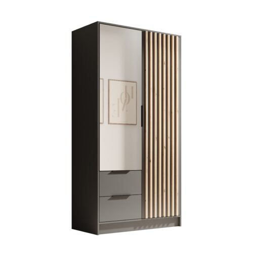 Neri 100 tilting wardrobe with mirrors, graphite color, ADRK