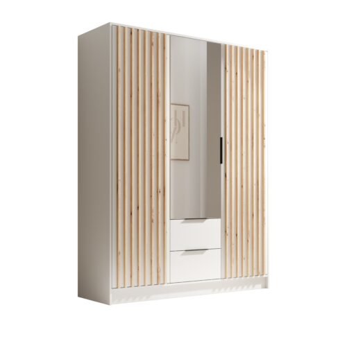 Neri 150 tilting wardrobe with mirrors, white, ADRK