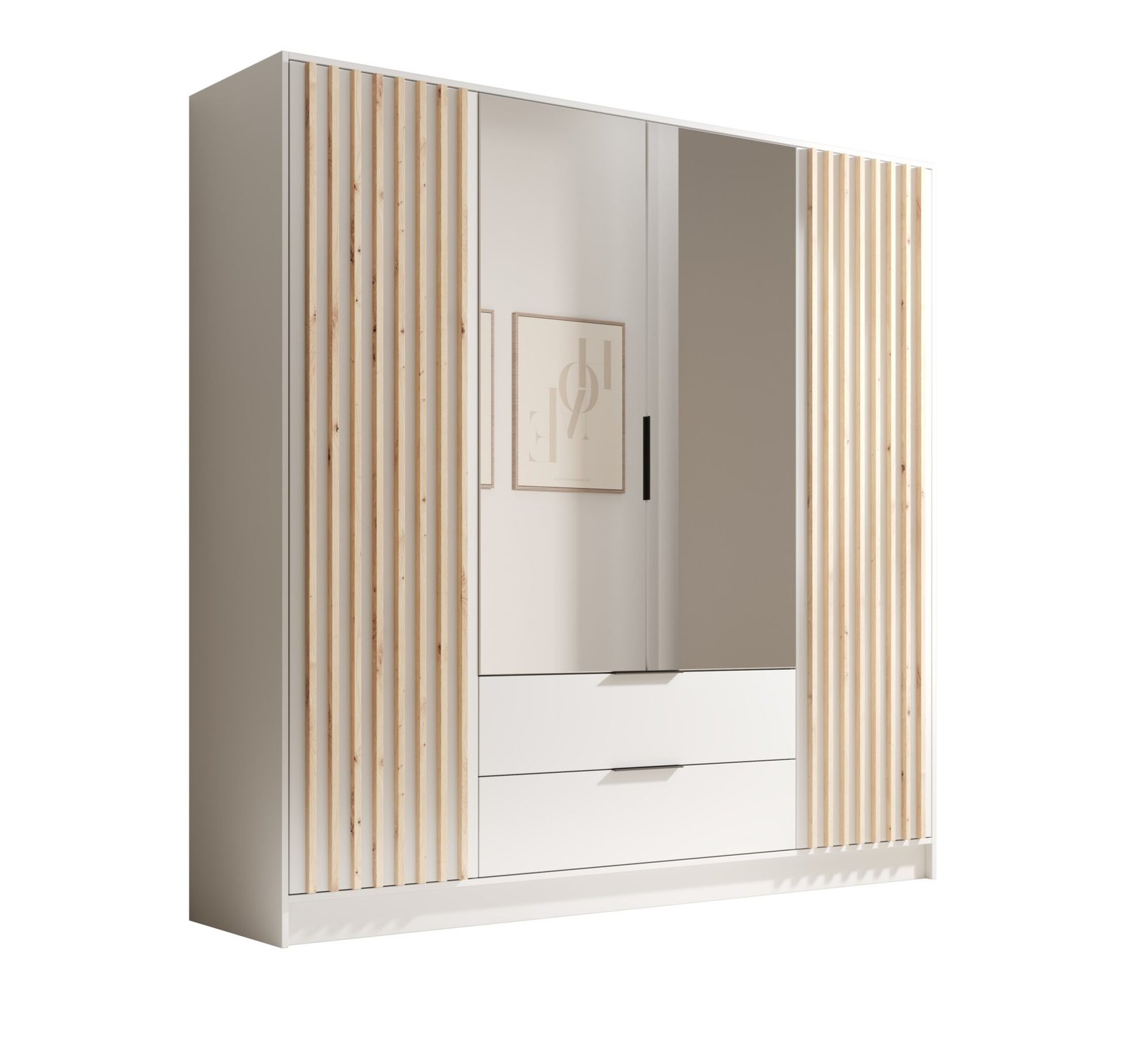 Neri 200 tilting wardrobe with mirrors, white, ADRK