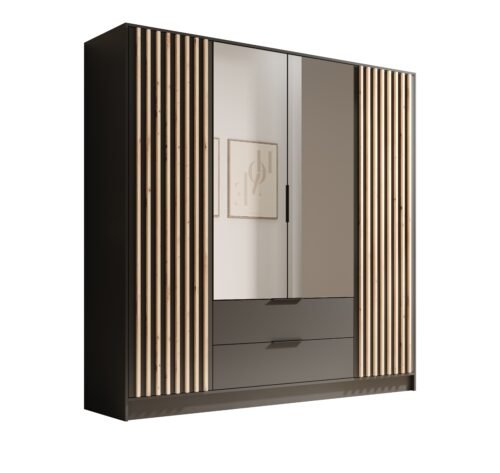Neri 200 tilting wardrobe with mirrors, black, ADRK