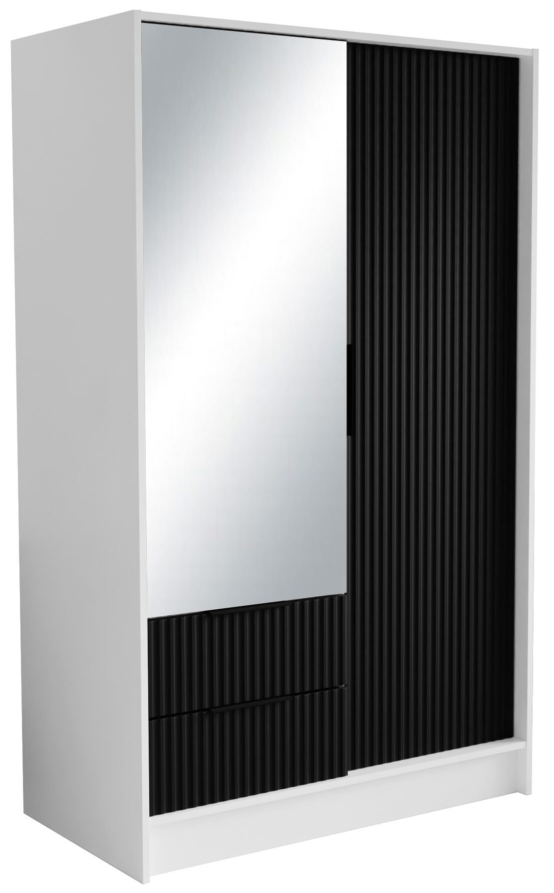 Norel 100 wardrobe with tilt and mirrors, white/black, ADRK