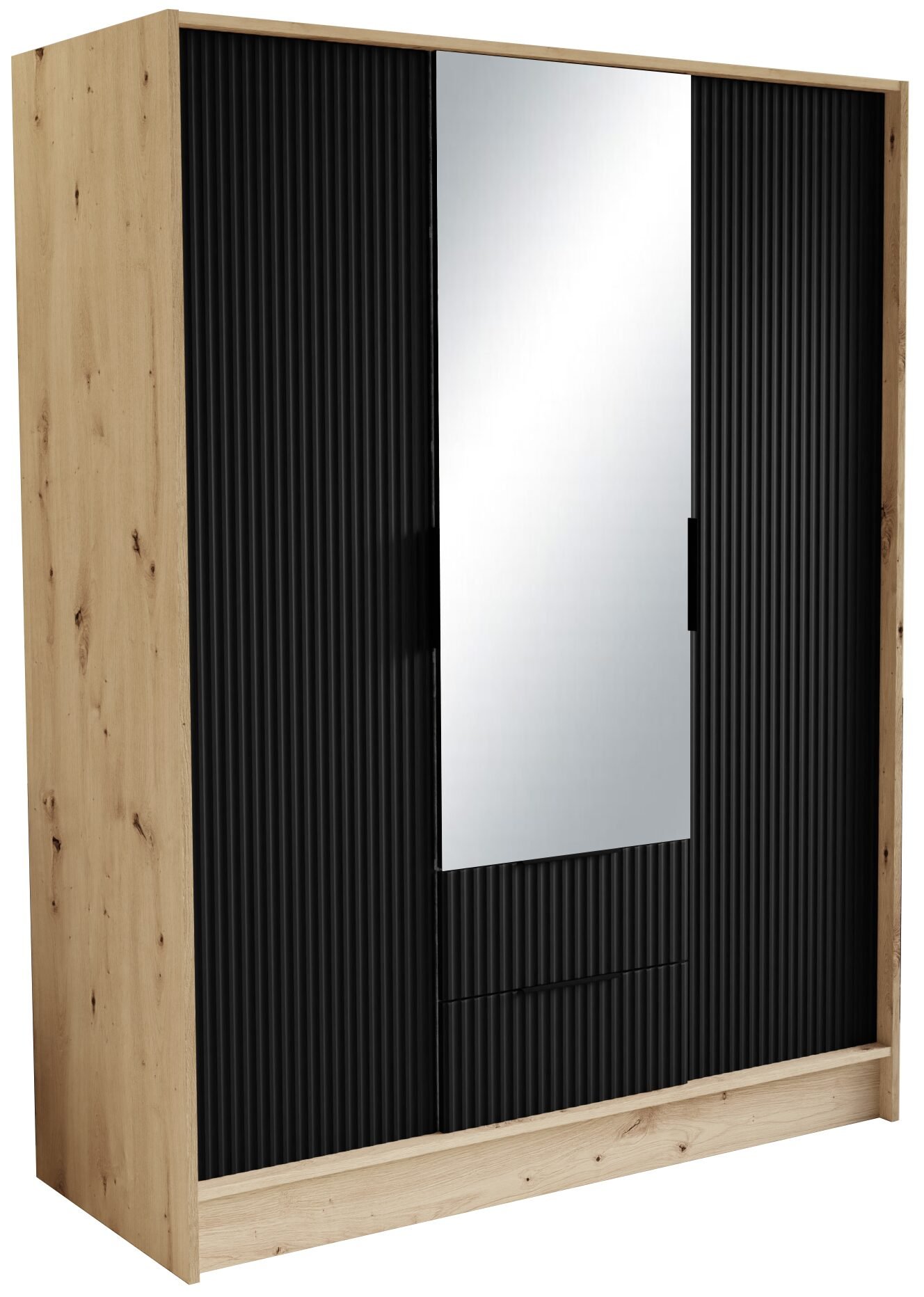 Norel 150 Artisan/Black ADRK wardrobe with tilt handle and mirrors