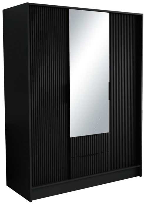 Norel 150 black ADRK tilting wardrobe with mirrors