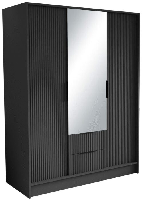 Hinged wardrobe with mirrors Norel 150 graphite color ADRK