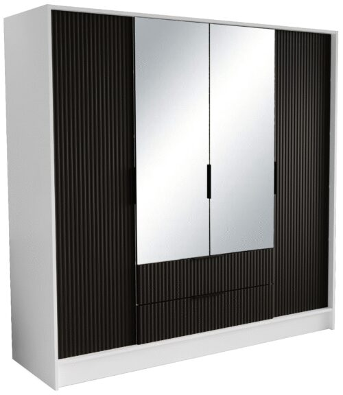 Norel 200 tilting wardrobe with mirrors, white/black, ADRK