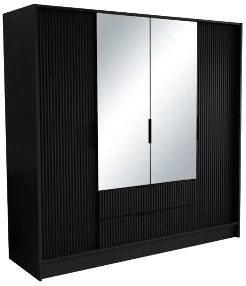 Norel 200 black ADRK tilting wardrobe with mirrors