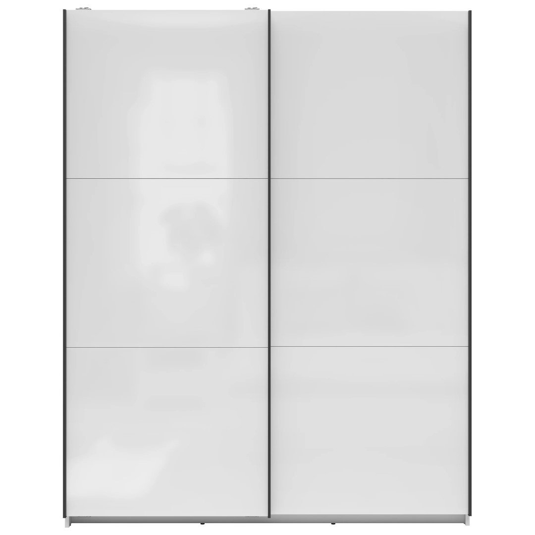 TETRIX wardrobe with sliding doors, 153 cm, glossy white