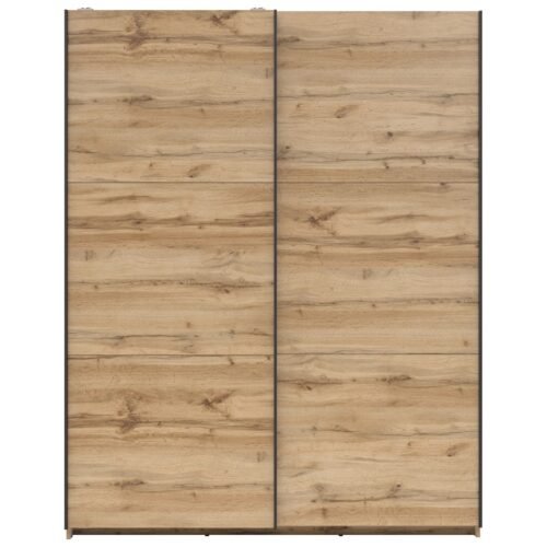 TETRIX wardrobe with sliding doors, 153 cm, Wotan oak