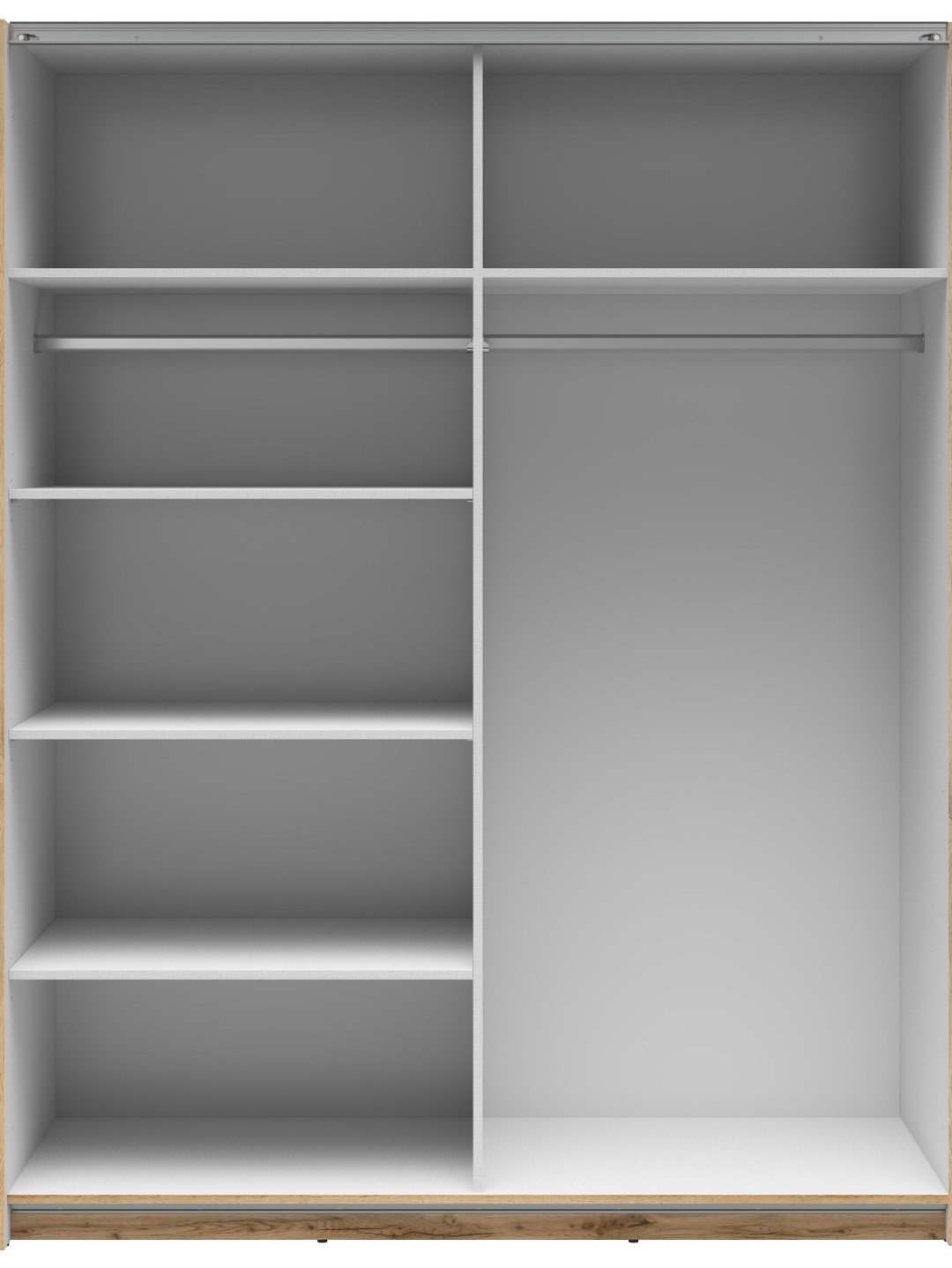 TETRIX wardrobe with sliding doors, 153 cm, Wotan oak/glossy white - Image 2