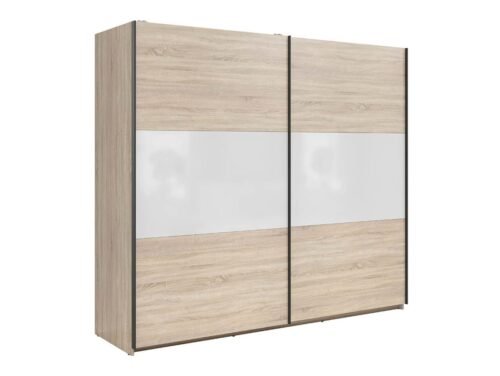 TETRIX wardrobe with sliding doors, 220 cm, sonoma oak/high-gloss white