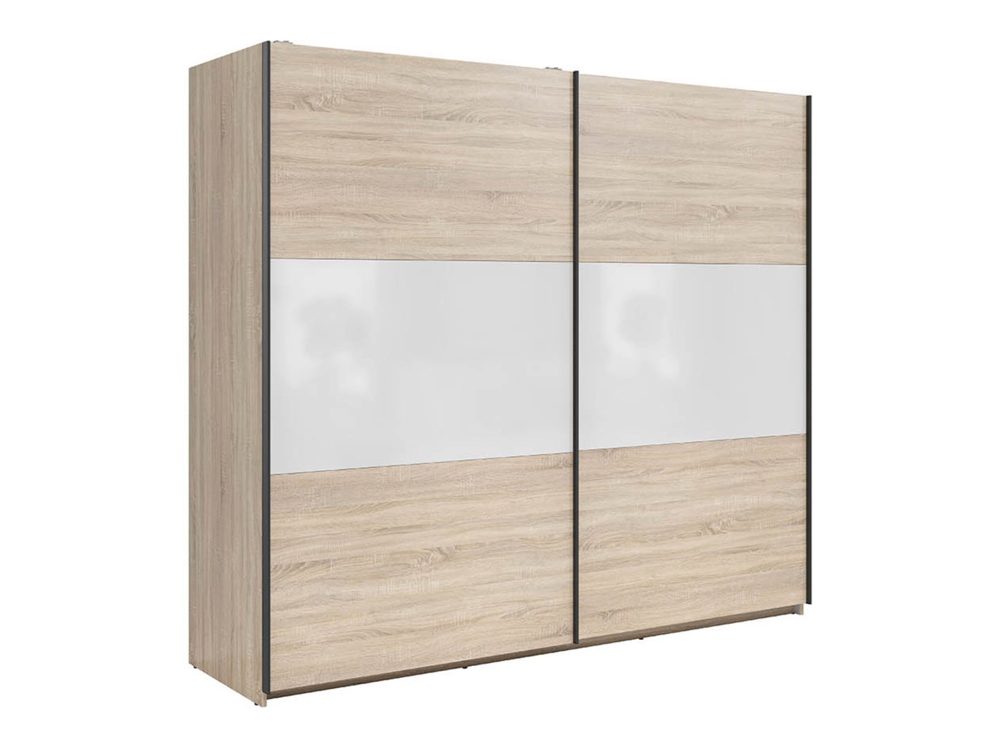 TETRIX wardrobe with sliding doors, 220 cm, sonoma oak/high-gloss white