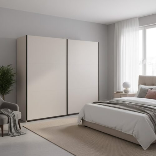 TETRIX wardrobe with sliding doors, 220 cm, cashmere