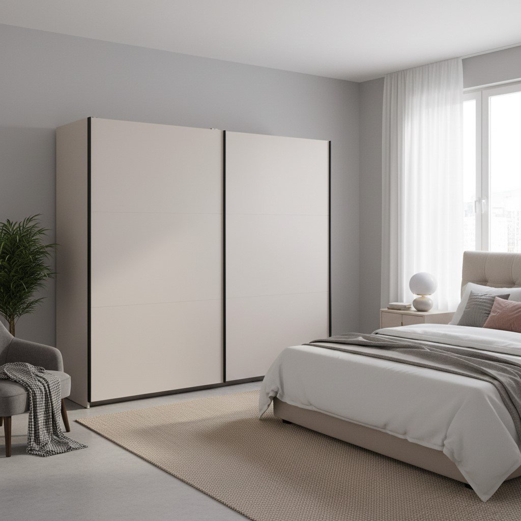 TETRIX wardrobe with sliding doors, 220 cm, cashmere