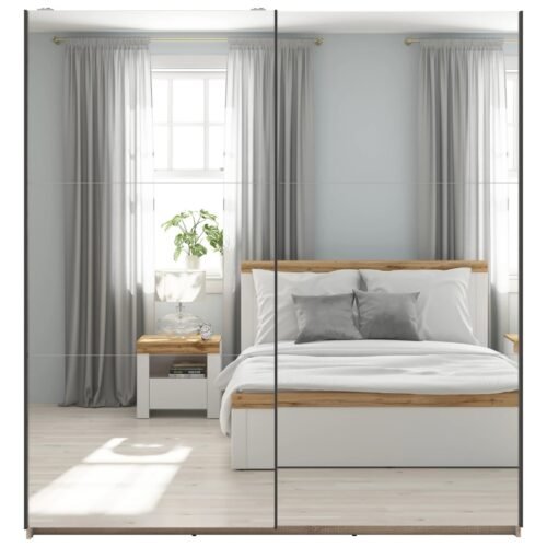 TETRIX wardrobe with sliding doors and two mirrors, 183 cm, sonoma oak