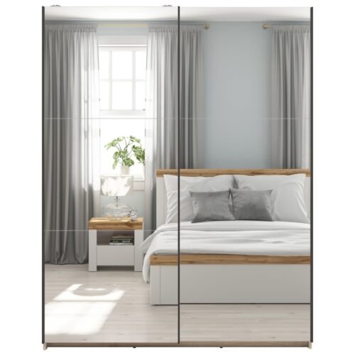 TETRIX wardrobe with sliding doors and two mirrors, 153 cm, sonoma oak