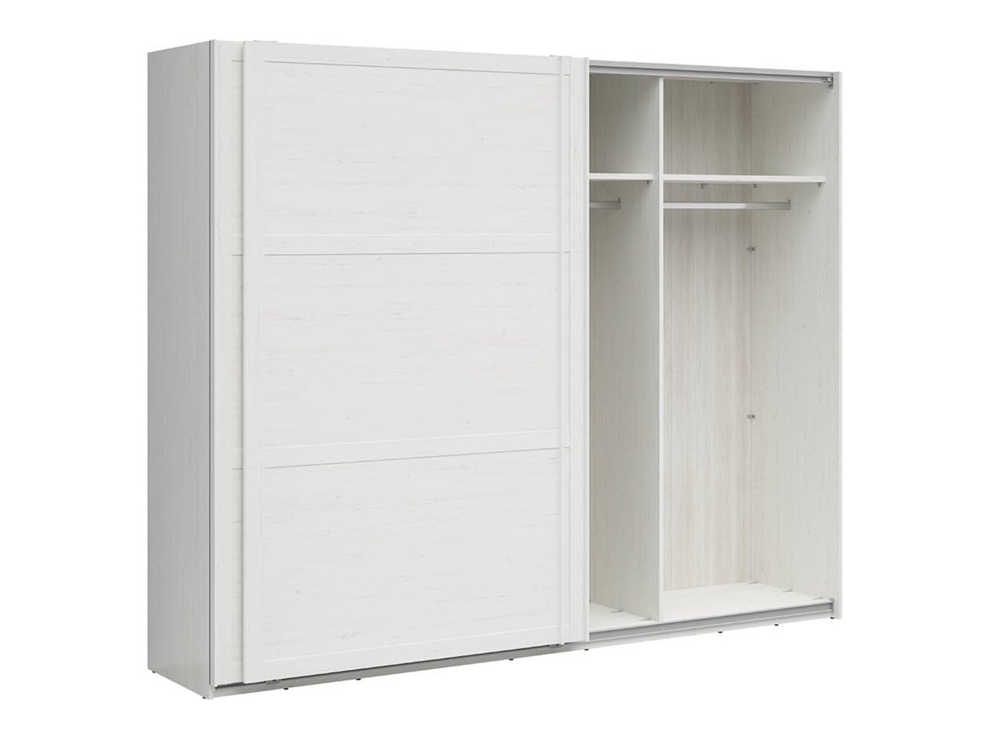 LOKSA wardrobe with sliding fronts, 270 cm, Andersen pine, white/Grandson oak