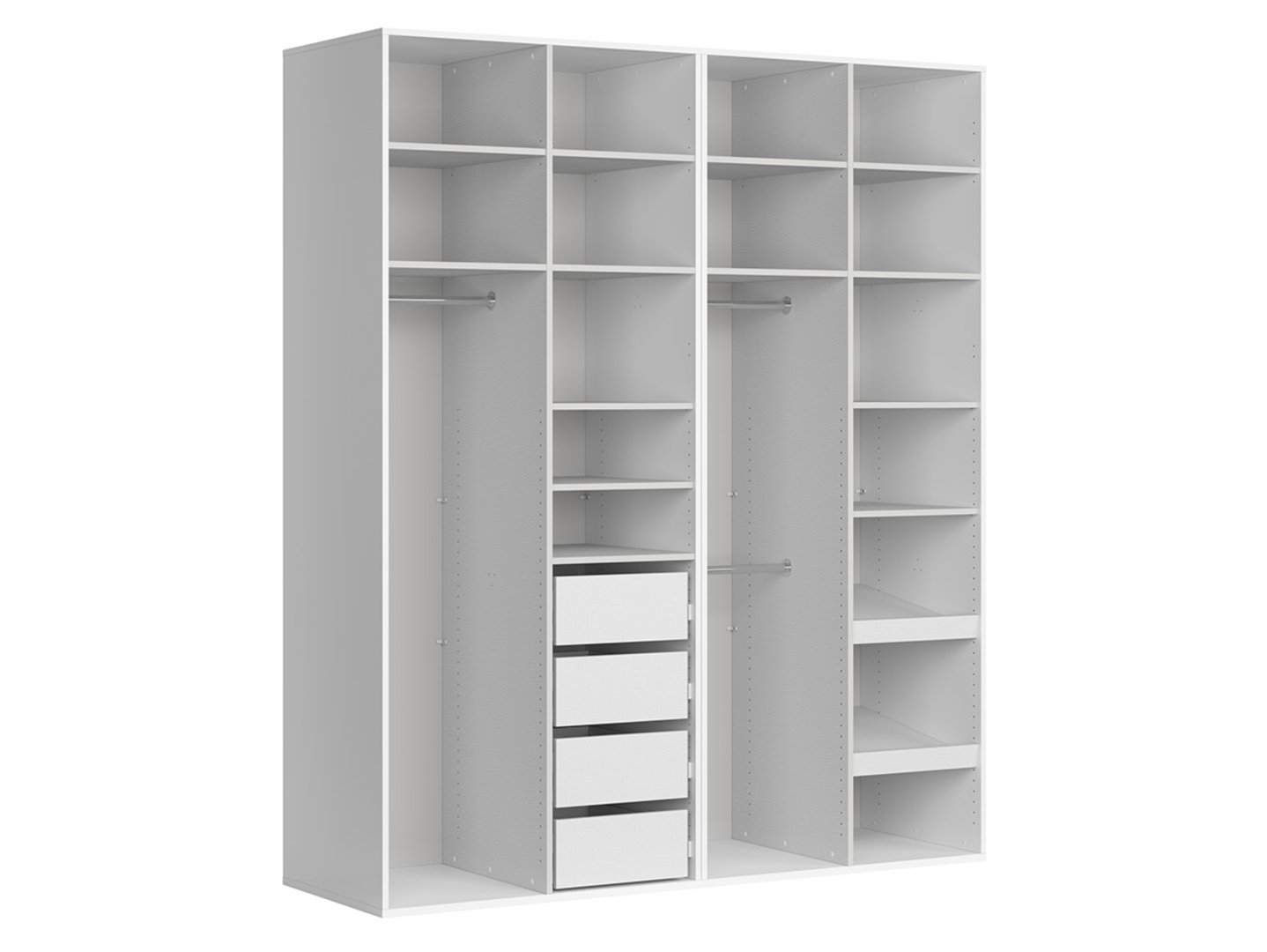FLEX four-door wardrobe, 200 cm, white - Image 2