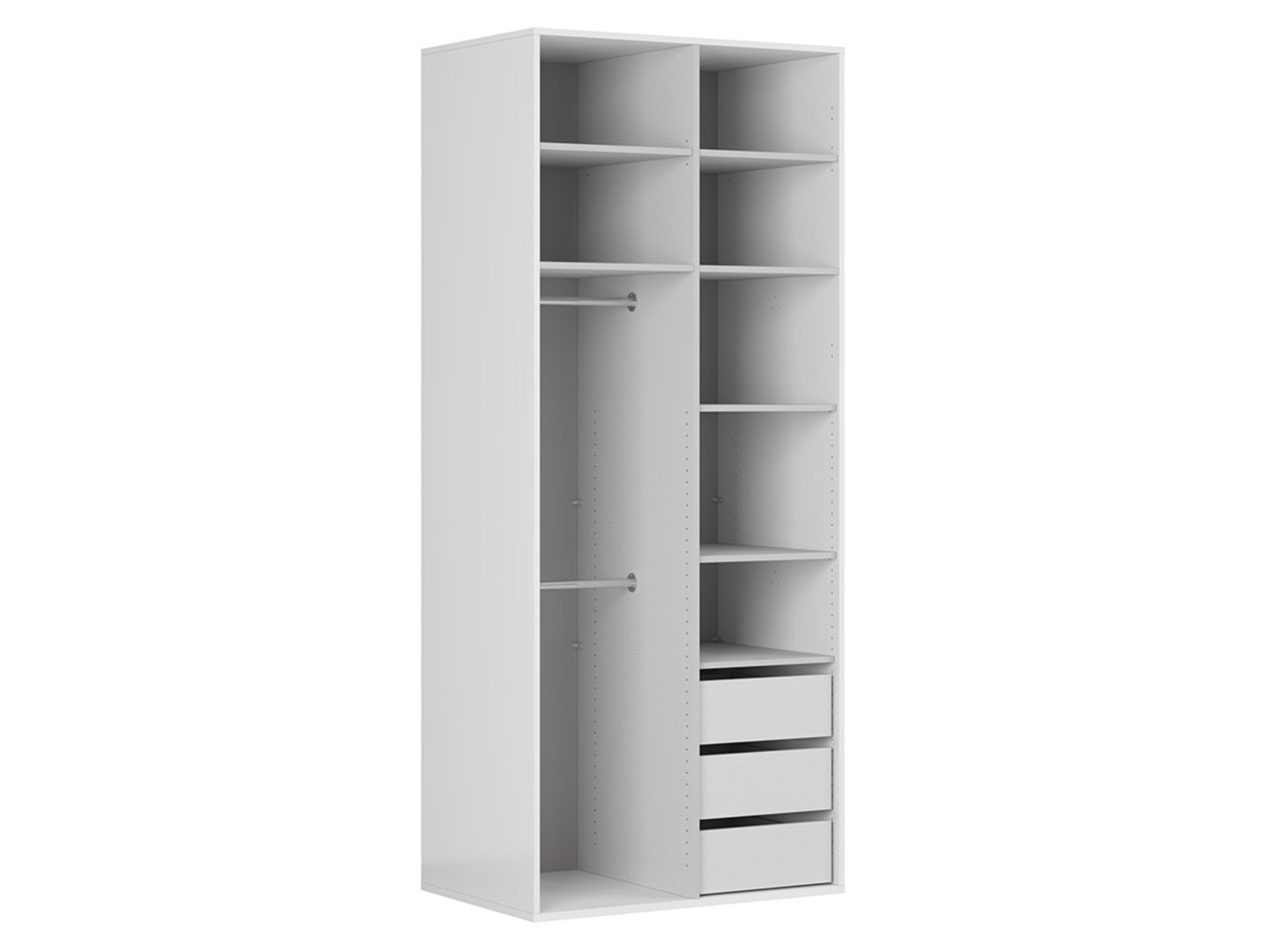 FLEX two-door wardrobe 100 cm white/graphite - Image 2