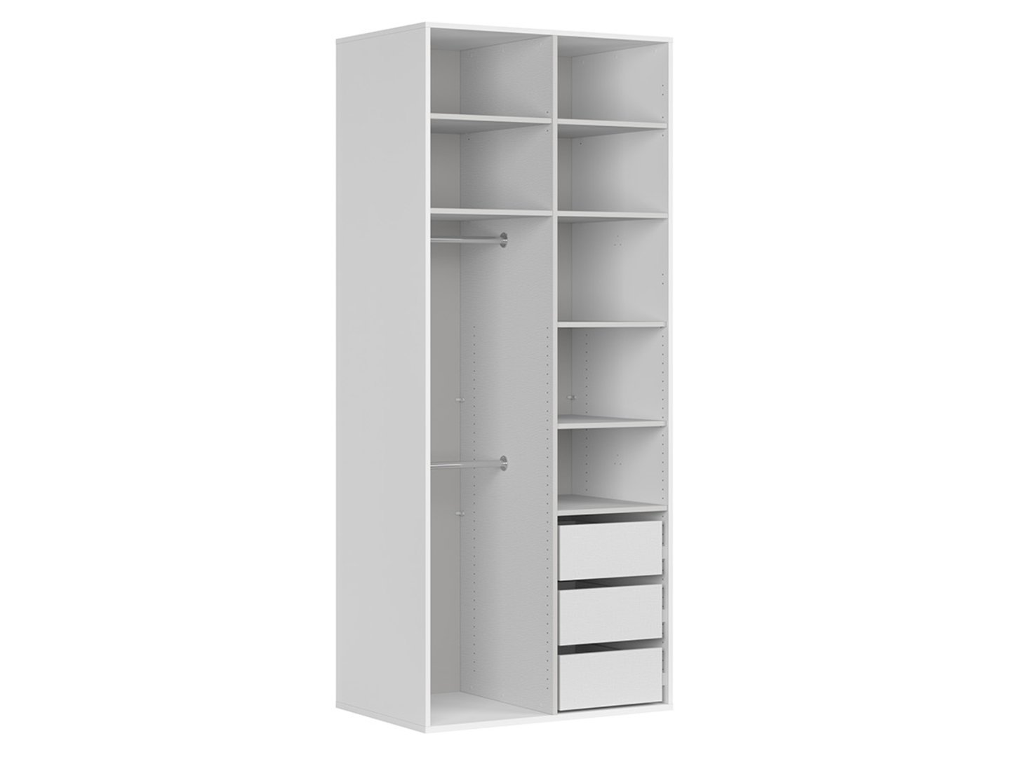 Two-door wardrobe with mirrors FLEX 100 cm, white - Image 2