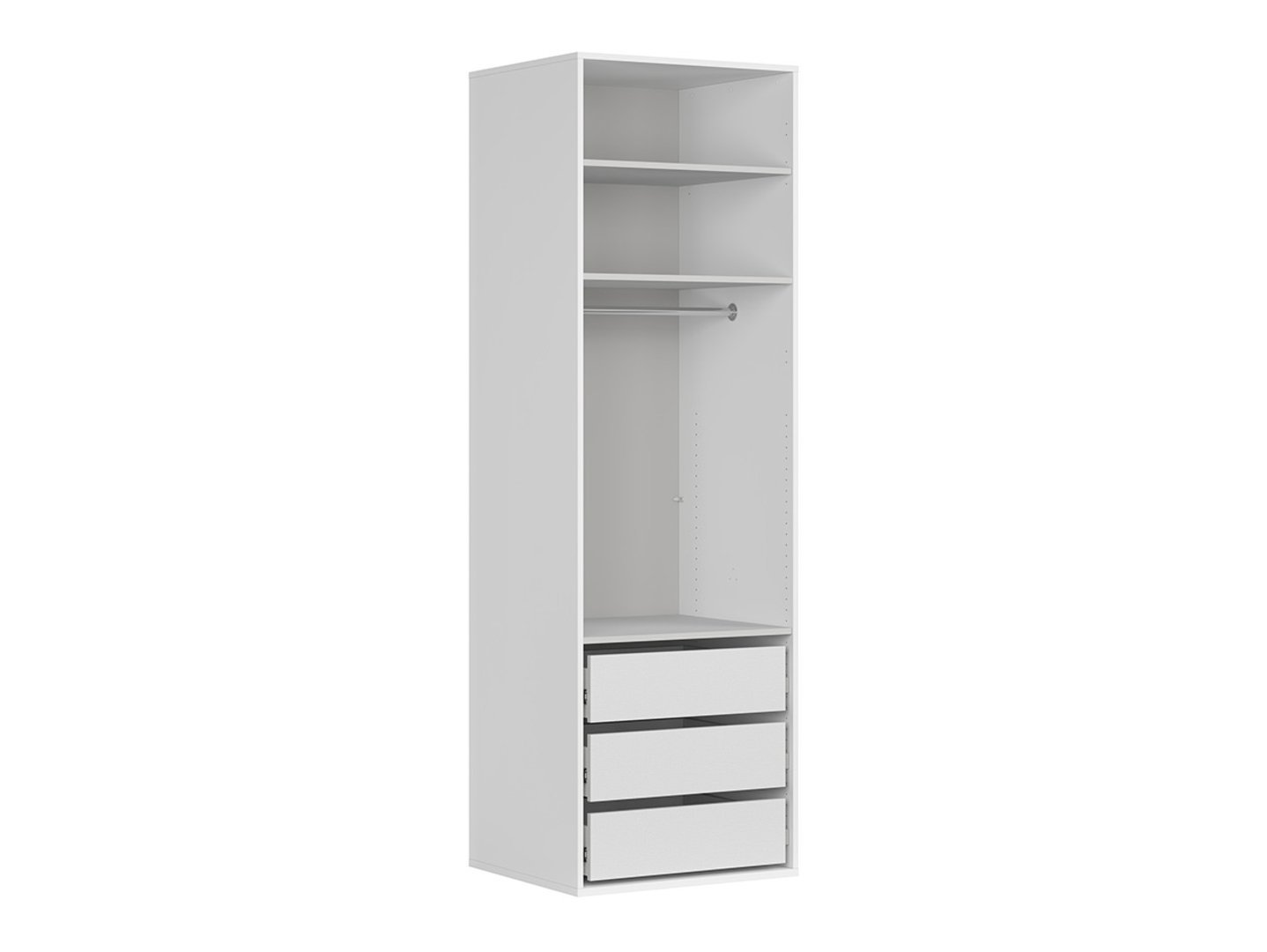 FLEX 75 cm two-door wardrobe with mirror, white - Image 2