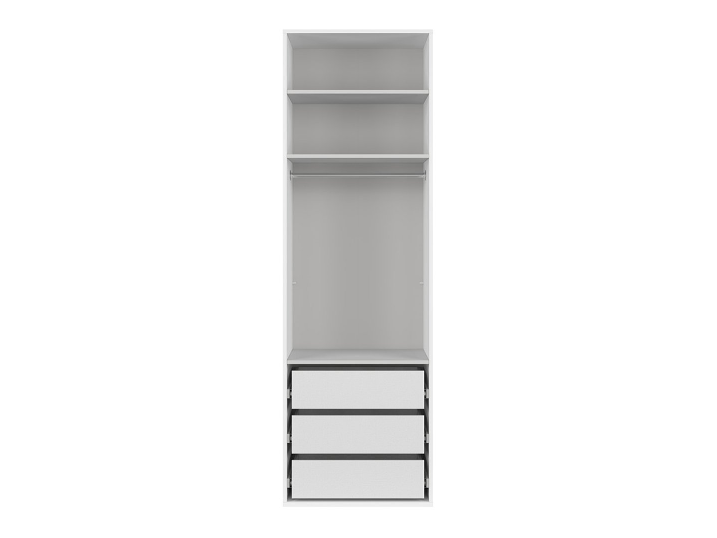 FLEX 75 cm two-door wardrobe with mirror, white - Image 3