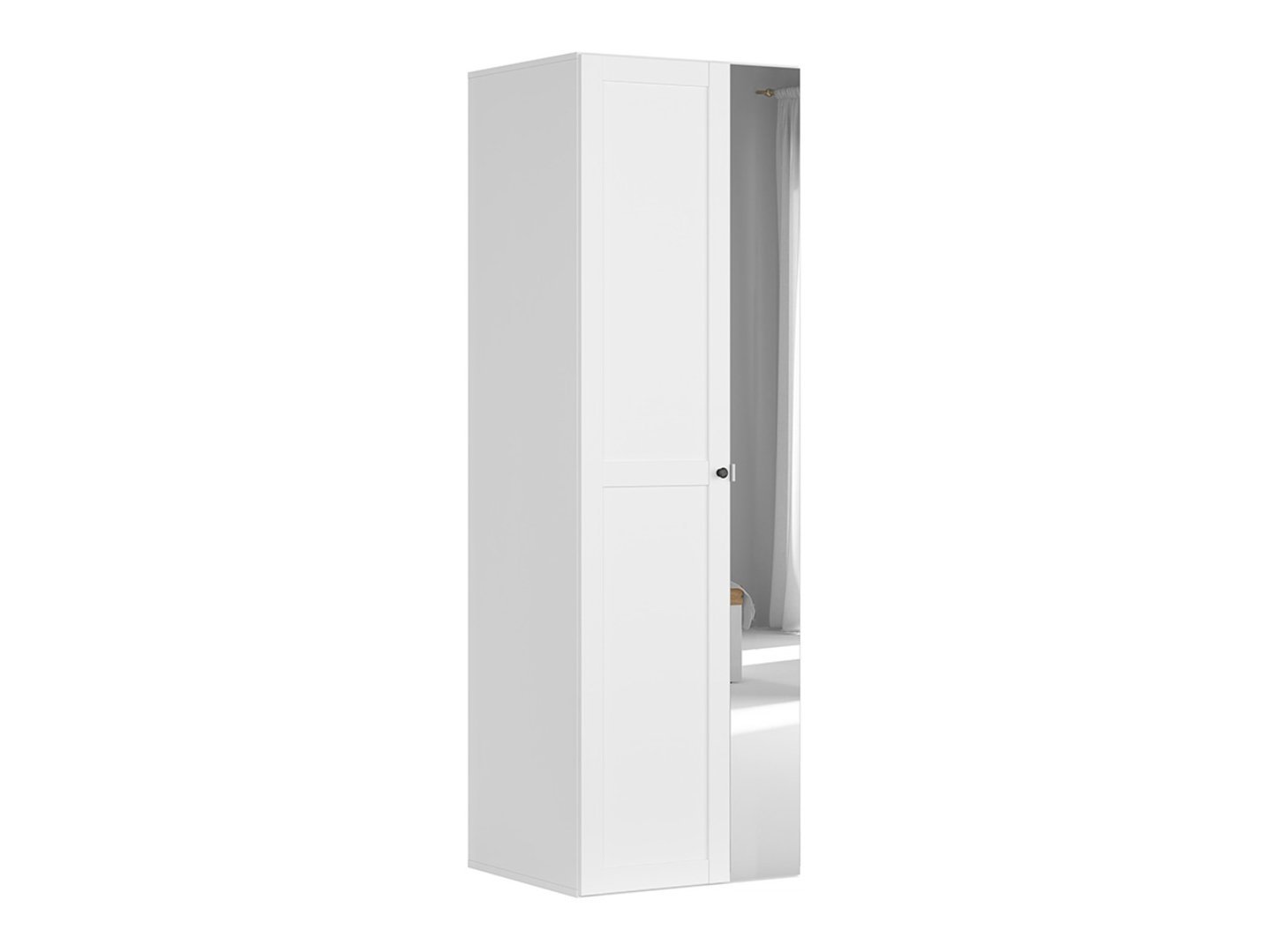 FLEX 75 cm two-door wardrobe with mirror, white - Image 5