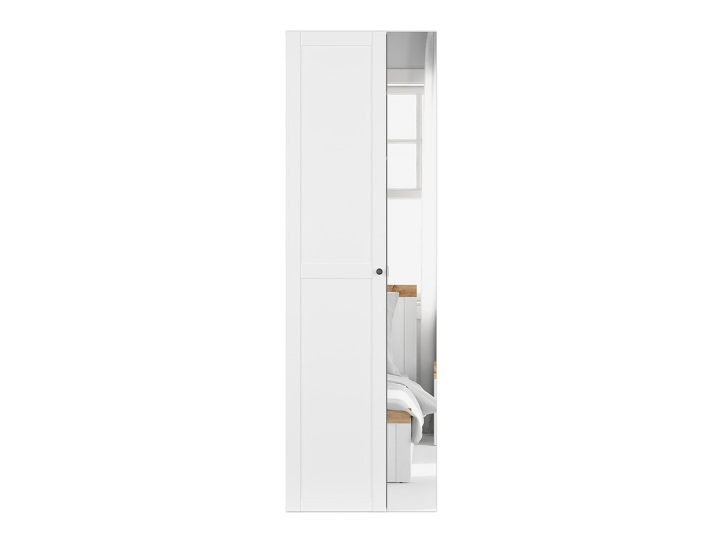 FLEX 75 cm two-door wardrobe with mirror, white